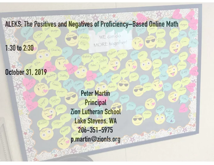 aleks the positives and negatives of proficiency based