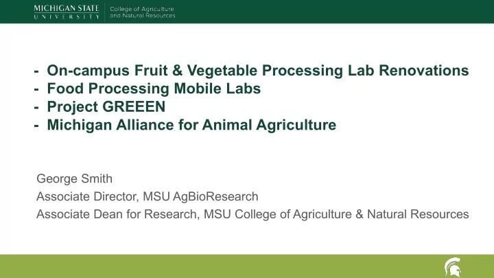 on campus fruit vegetable processing lab renovations food