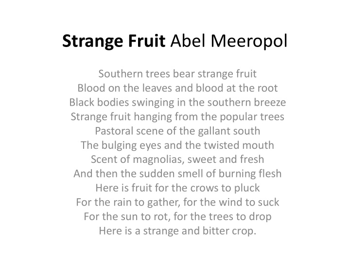 strange fruit abel meeropol