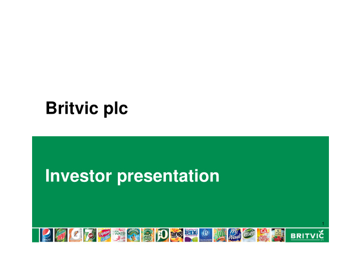britvic plc investor presentation