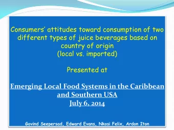 Govind Seepersad, Edward Evans, Nkosi Felix, Ardon Iton  Significant changes are taking place in