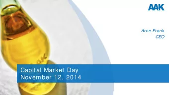 Capital Market Day  November 12, 2014  Forward-looking statements  This presentation includes