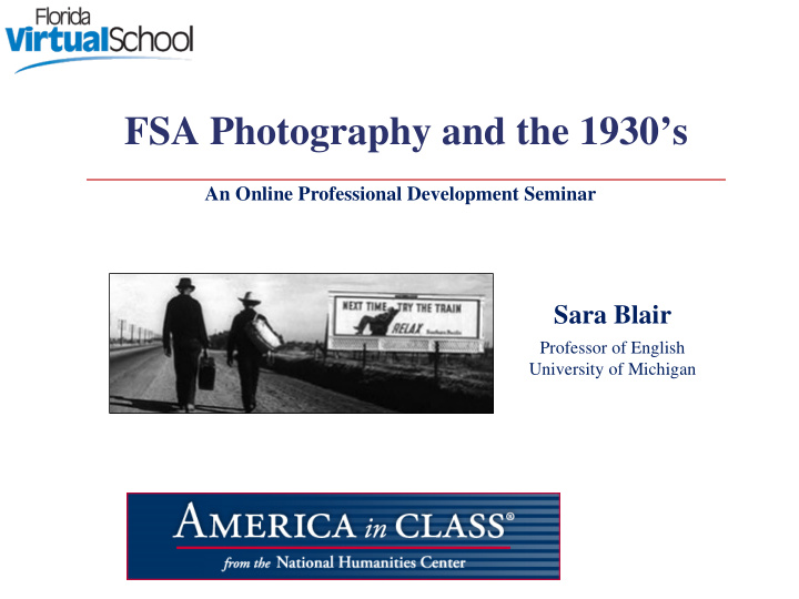 fsa photography and the 1930 s
