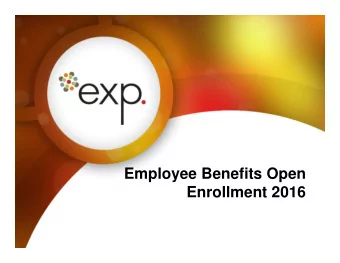 Employee Benefits Open  Enrollment 2016  Agenda  Employee Benefits Update    2016 Medical Plans