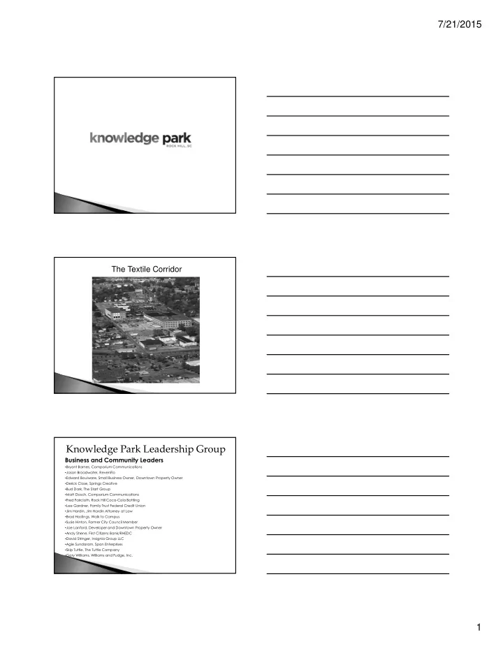 knowledge park leadership group