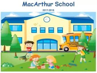 MacArthur School  2017-2018  A school accepting and  understanding all emotions Standard 1.4 The