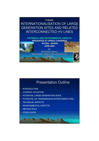 Presentation Outline  Presentation Outline    INTRODUCTION    CURRENT SITUATION