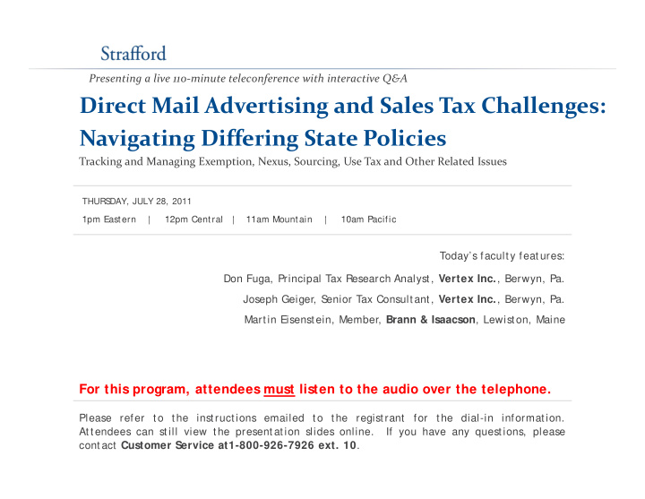 direct mail advertising and sales tax challenges