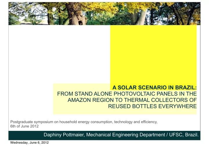 a solar scenario in brazil from stand alone photovoltaic