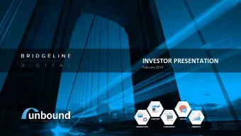 INVESTOR PRESENTATION  February 2019  CONTENT  SOCIAL  MARKETING  COMMERCE  INSIGHTS  Safe Harbor