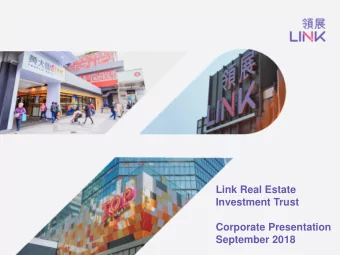 Corporate Presentation  September 2018  About Link REIT  About Link REIT  Link is Our Portfolio (1)