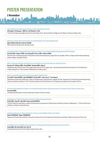 POSTER PRESENTATION  5 November  A Novel Bayesian-based Integrate Risk Assessment in Tunnel