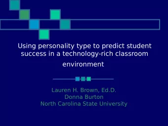 environment  Lauren H. Brown, Ed.D.  Donna Burton  North Carolina State University  Why do this