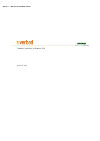 EX-99.F 3 d691370dex99f.htm EXHIBIT F  Exhibit F  March 11, 2014  V  aluation Perspectives on