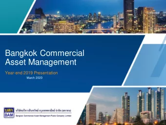 Bangkok Commercial  Asset Management  Year-end 2019 Presentation  March 2020  0  Disclaimer You