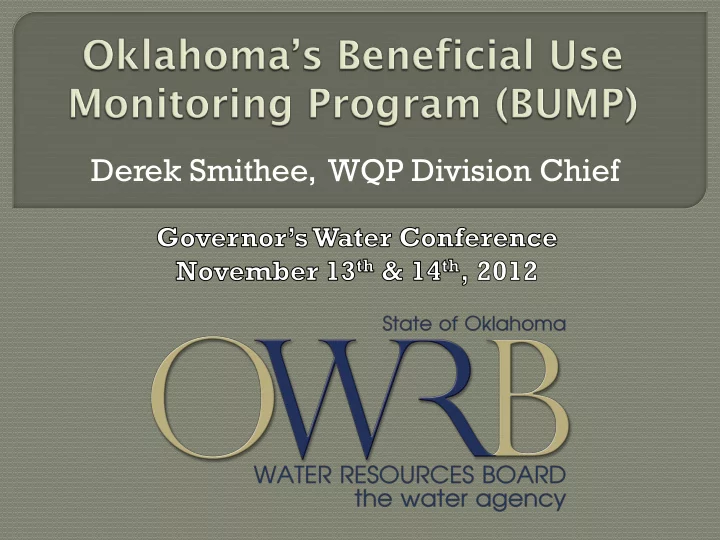 derek smithee wqp division chief