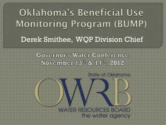 Derek Smithee,  WQP Division Chief Decisions dont require data But GOOD decisions do!  Quality