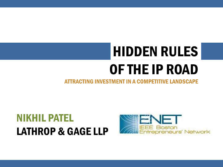 hidden rules of the ip road