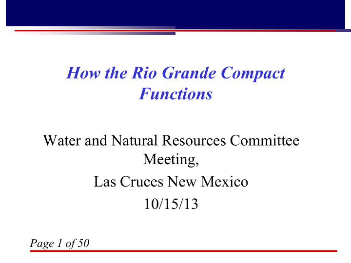 how the rio grande compact