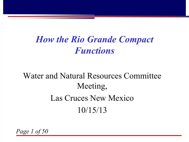 how the rio grande compact