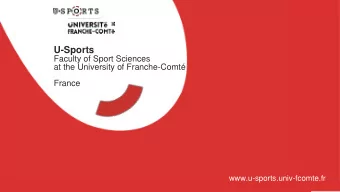 U-Sports  Faculty of Sport Sciences  at the University of Franche-Comt  France