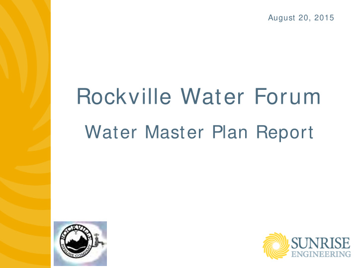 rockville water forum