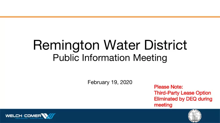 remington water district