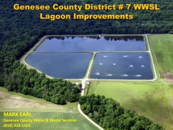 MARK EARL  Genesee County Water &amp; Waste Services  (810) 919-1569  1.  Cell Isolation Problems