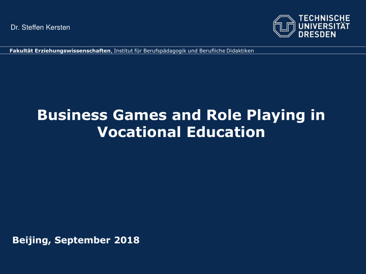business games and role playing in