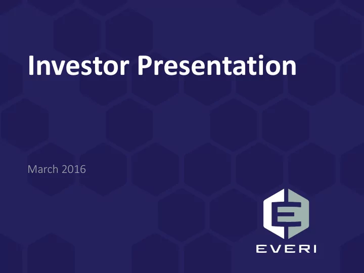 investor presentation