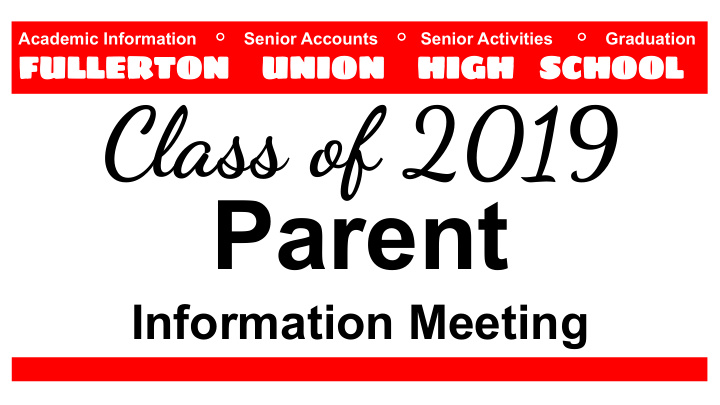 class of 2019 parent