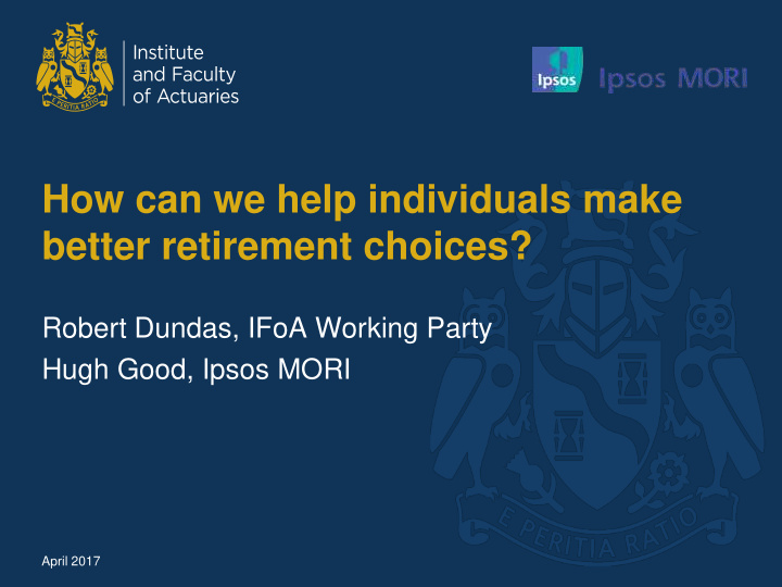 how can we help individuals make better retirement choices