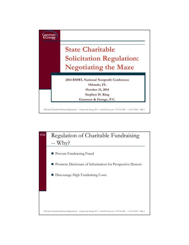 state charitable solicitation regulation negotiating the