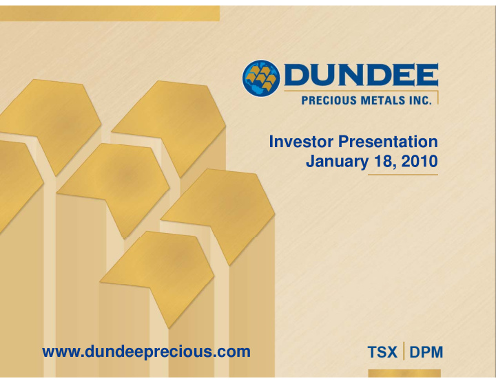 investor presentation investor presentation january 18