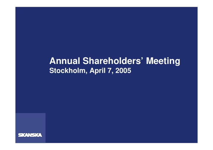 annual shareholders meeting