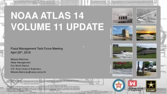 VOLUME 11 UPDATE  Water Supply  Flood Risk Mgmt  Flood Management Task Force Meeting April 20 th ,