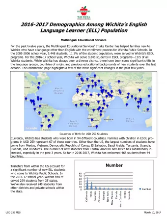 Number  Transfers from within the US account for  a significant number of new ELL students  who