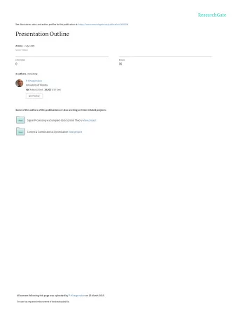 Presentation Outline Article  July 1999  Source: CiteSeer  CITATIONS  READS  0  16 2 authors ,