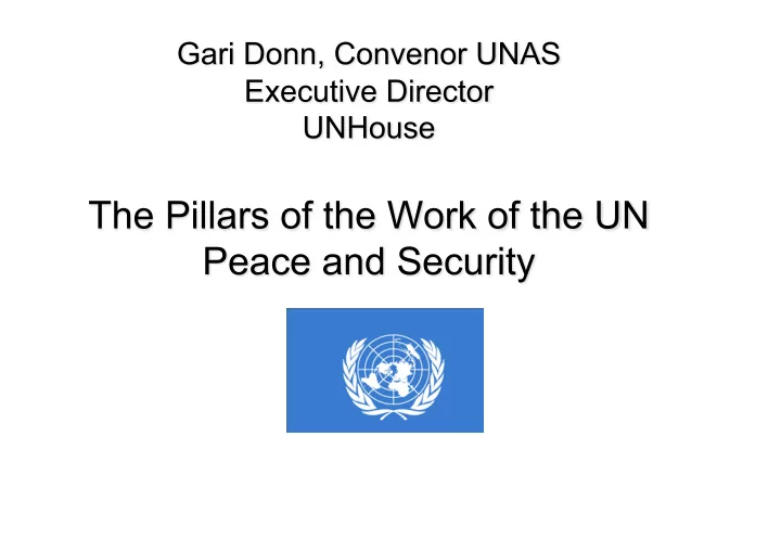 pillars of un work