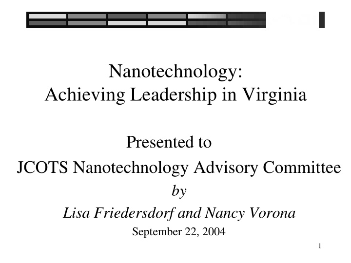 nanotechnology achieving leadership in virginia