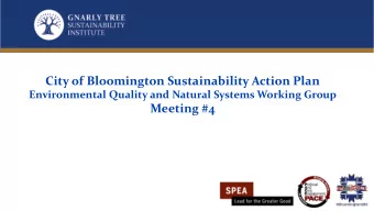 City of Bloomington Sustainability Action Plan  Environmental Quality and Natural