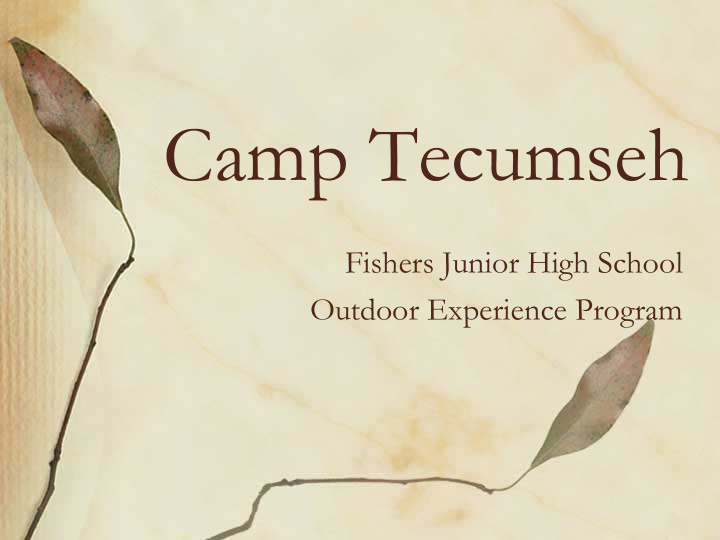 camp tecumseh