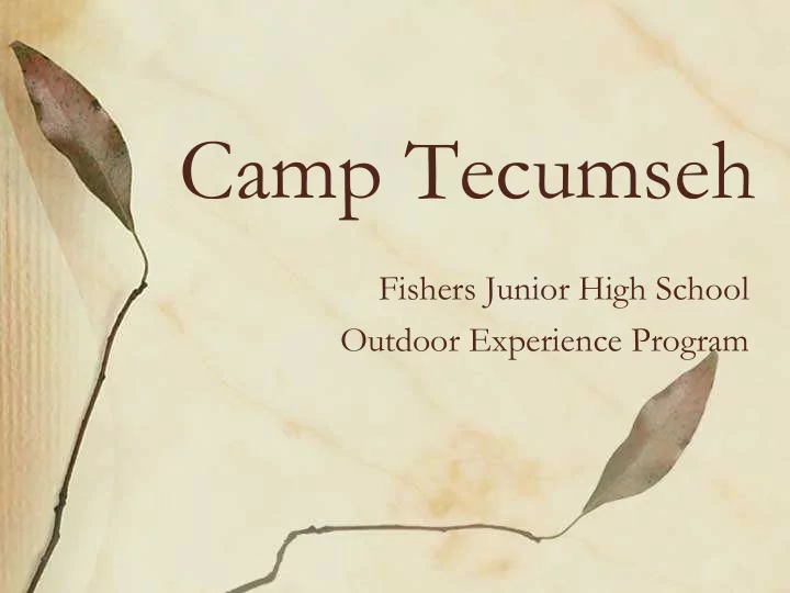 camp tecumseh