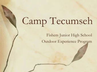 Camp Tecumseh  Fishers Junior High School  Outdoor Experience Program   HEROES and STARS (A-K):