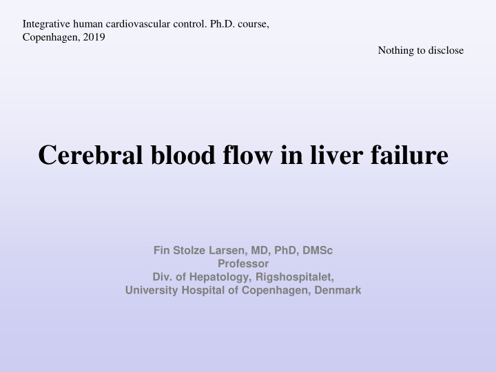 cerebral blood flow in liver failure