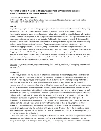 Improving Population Mapping and Exposure Assessment: 3-Dimensional Dasymetric Disaggregation in