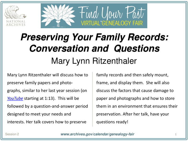 preserving your family records