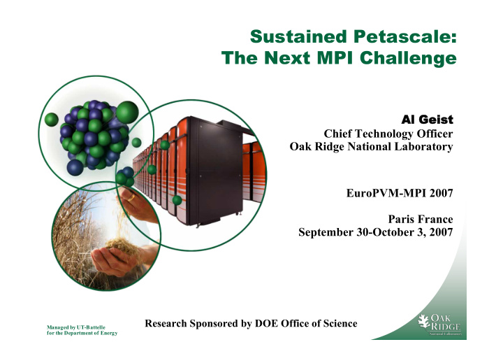 sustained petascale the next mpi challenge