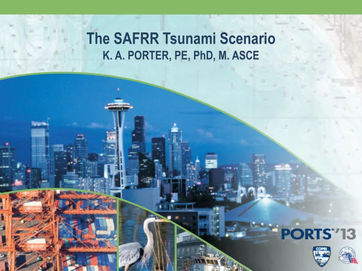 the safrr tsunami scenario