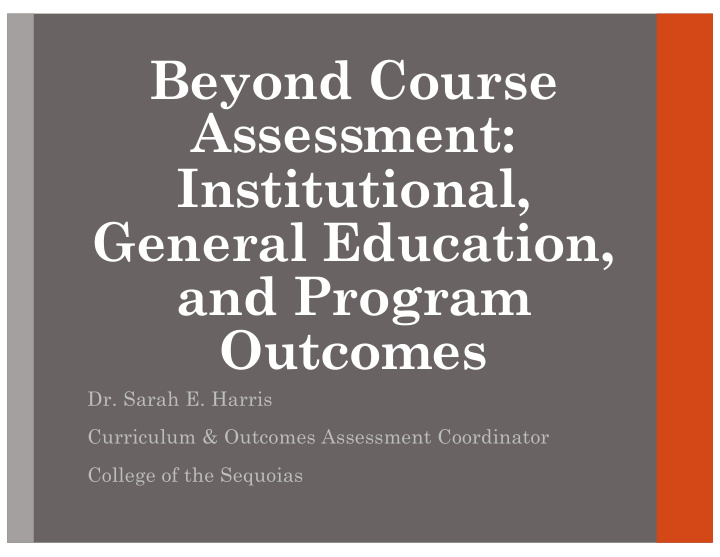 beyond course assessment institutional general education